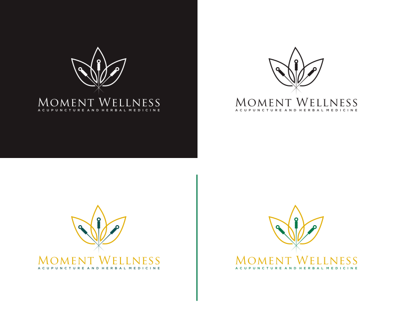 Logo Design for Moment Wellness: Acupuncture and Herbal Medicine