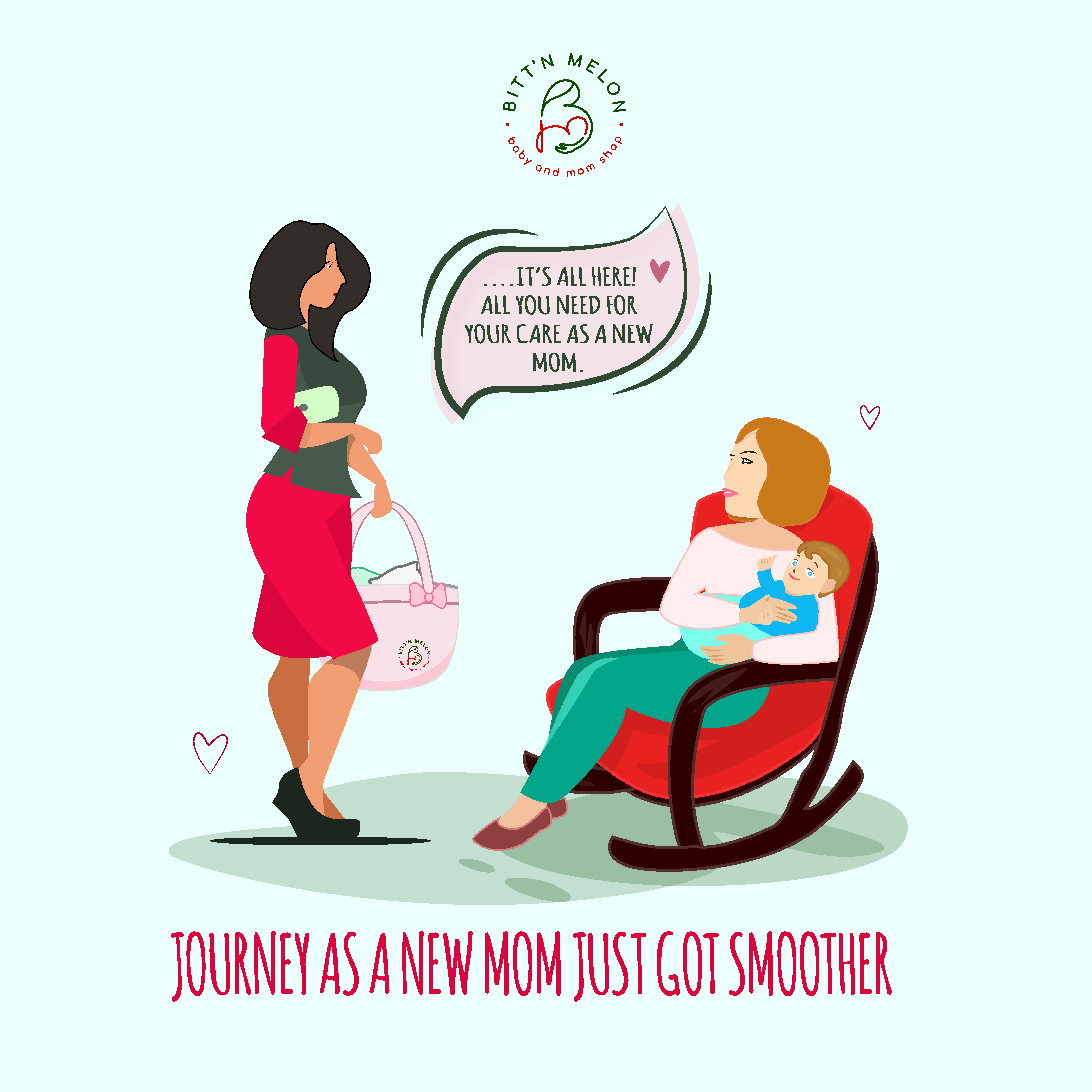 Graphic Design entry 2718615 submitted by SALIENT to the Graphic Design for Bitt'n Melon (mom and baby shop) run by bittenmelon