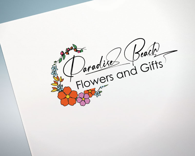Floral & Text Logo Design
