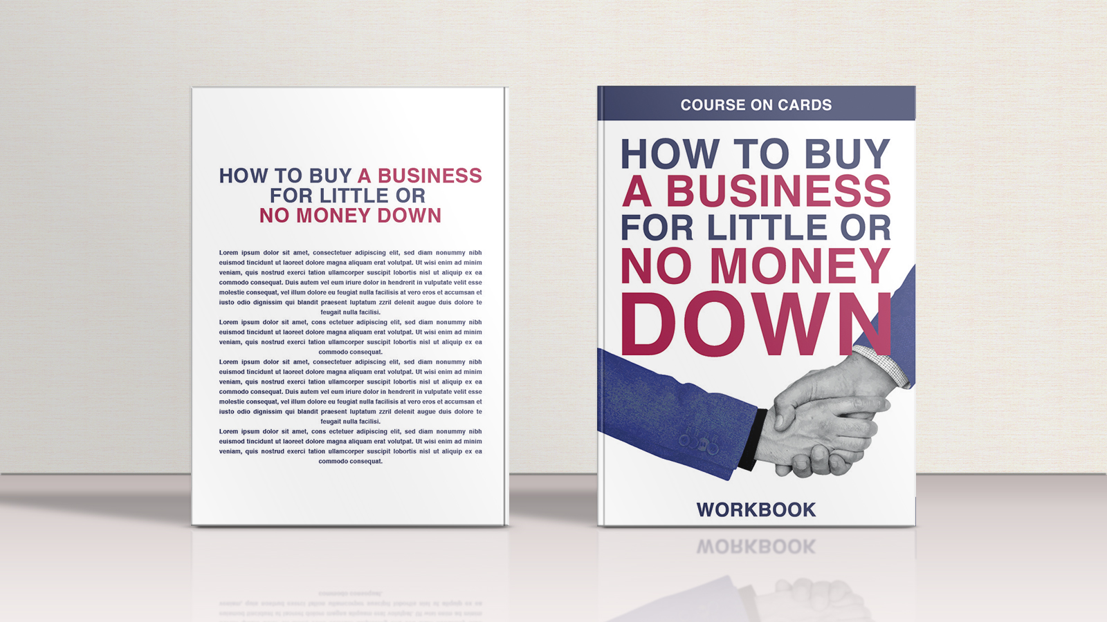 Graphic Design for Course on Cards- How to Buy a Business for Little or No Money Down- WorkBook