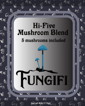 Mushroom product label for new company entry by Coral