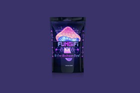 Mushroom product label for new company entry by myousry