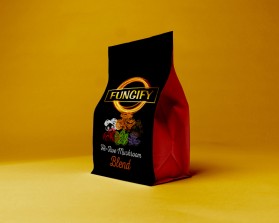 Mushroom product label for new company entry by Franzini
