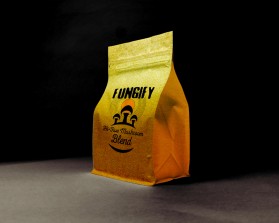 Mushroom product label for new company entry by Franzini