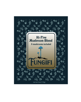 Mushroom product label for new company entry by Coral