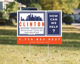 Yard sign design- Clinton www.cwfame.com entry by vermesadesign