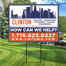 Winning entry: Yard sign design- Clinton www.cwfame.com entry by Unik Media