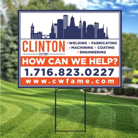 Yard sign design- Clinton www.cwfame.com entry by Unik Media