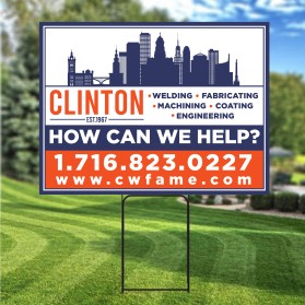 Yard sign design- Clinton www.cwfame.com entry by Unik Media