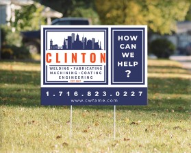Yard sign design- Clinton www.cwfame.com entry by vermesadesign