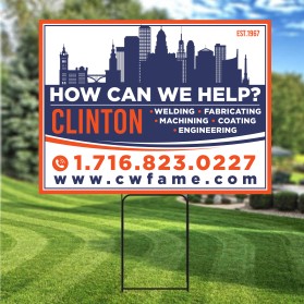 Yard sign design- Clinton www.cwfame.com entry by Unik Media