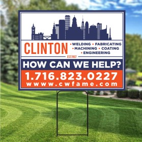 Yard sign design- Clinton www.cwfame.com entry by Unik Media