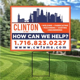 Yard sign design- Clinton www.cwfame.com entry by Unik Media
