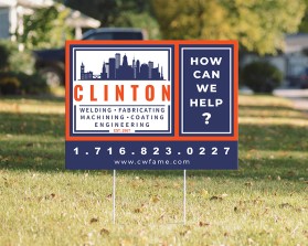 Yard sign design- Clinton www.cwfame.com entry by vermesadesign