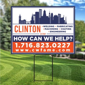 Yard sign design- Clinton www.cwfame.com entry by Unik Media
