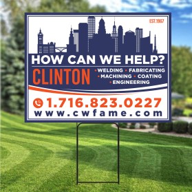 Yard sign design- Clinton www.cwfame.com entry by Unik Media