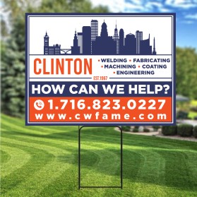 Yard sign design- Clinton www.cwfame.com entry by Unik Media