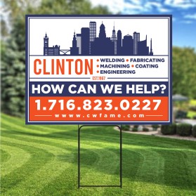 Yard sign design- Clinton www.cwfame.com entry by Unik Media