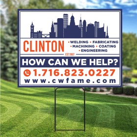 Yard sign design- Clinton www.cwfame.com entry by Unik Media