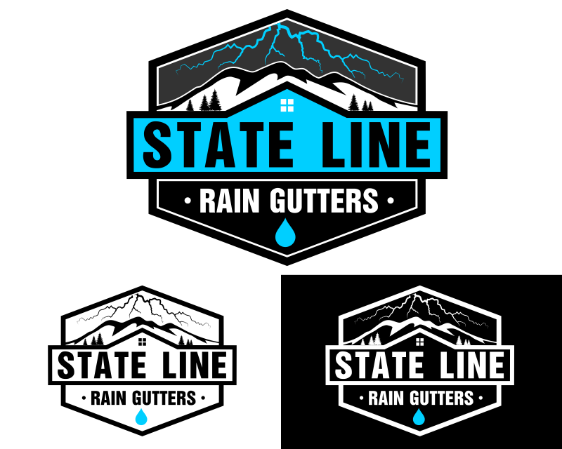 Logo Design for State Line Rain Gutters