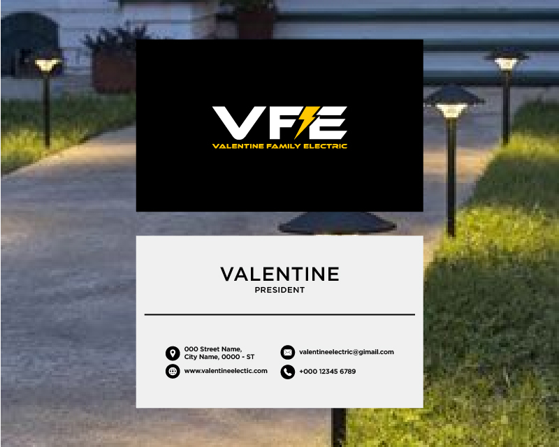 Business Card & Stationery Design for Valentine Family Electric