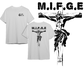 Jesus on the Cross inspired tee shirt design  for Our Oath entry by Batasimaji