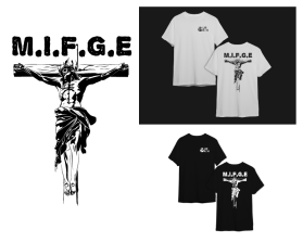 Jesus on the Cross inspired tee shirt design  for Our Oath entry by Batasimaji