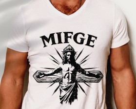 Jesus on the Cross inspired tee shirt design  for Our Oath entry by mariana alvarez