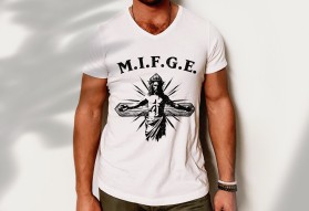 Jesus on the Cross inspired tee shirt design  for Our Oath entry by mariana alvarez