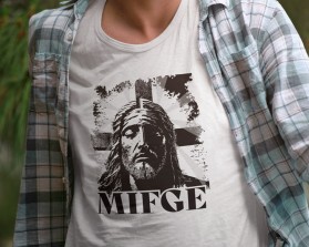 Jesus on the Cross inspired tee shirt design  for Our Oath entry by Mark Brent Atkinson