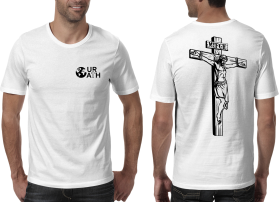 Jesus on the Cross inspired tee shirt design  for Our Oath entry by Dragan Djordjevic