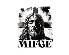 Jesus on the Cross inspired tee shirt design  for Our Oath entry by Mark Brent Atkinson