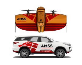 Design branding decals for a Toytota Fortuner and Wingtra Survey Drone entry by Suren