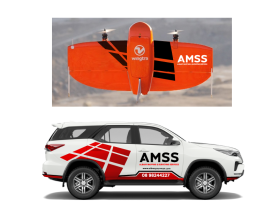 Design branding decals for a Toytota Fortuner and Wingtra Survey Drone entry by Suren