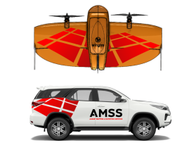 Design branding decals for a Toytota Fortuner and Wingtra Survey Drone entry by Suren