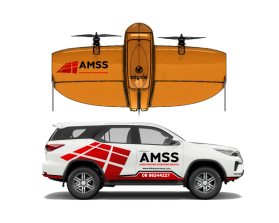 Design branding decals for a Toytota Fortuner and Wingtra Survey Drone entry by Suren