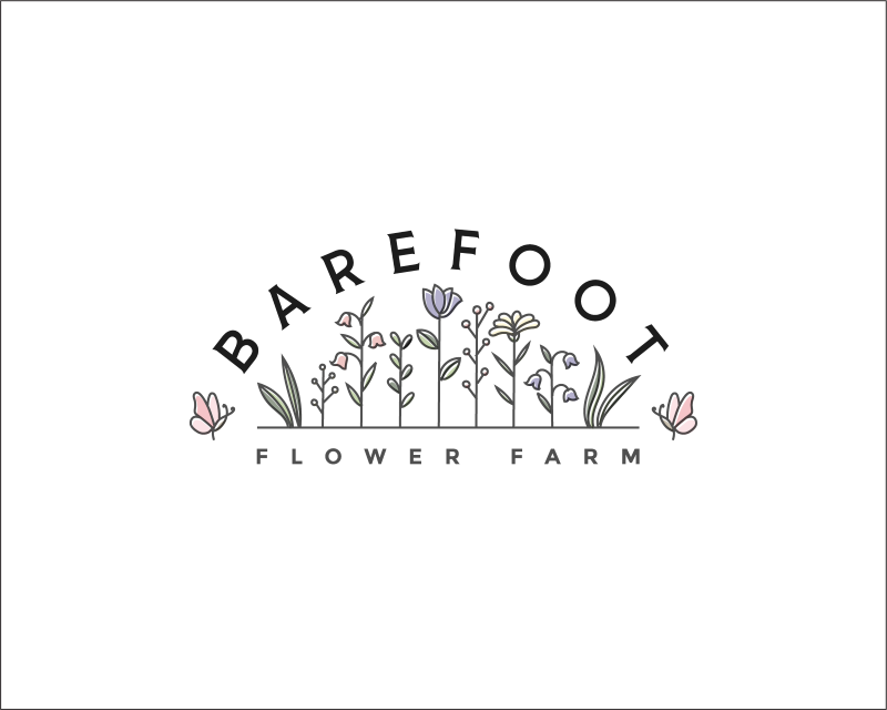 Logo Design for Barefoot Flower Farm