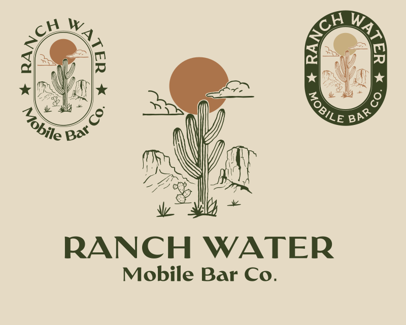 Logo Design for Ranch Water Mobile Bar Co.