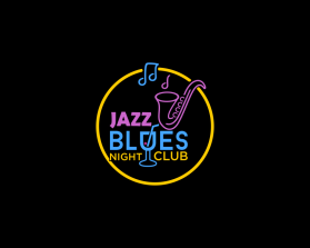 I need a hip neon sign for Jazz and blues night club entry by yunita sari