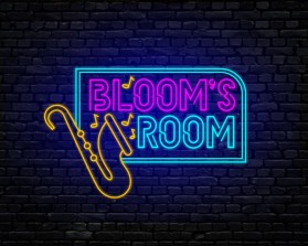 I need a hip neon sign for Jazz and blues night club entry by design magelang