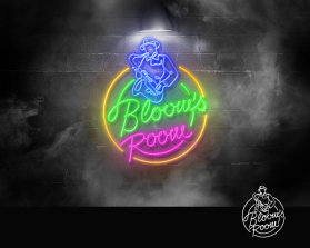 I need a hip neon sign for Jazz and blues night club entry by Urke