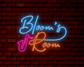 I need a hip neon sign for Jazz and blues night club entry by Fransiskus Gosali