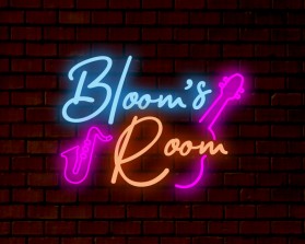 I need a hip neon sign for Jazz and blues night club entry by Fransiskus Gosali