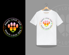 Peace Love Dog T Shirt entry by ENJANG RUDIANA