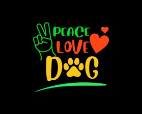 Peace Love Dog T Shirt entry by BUTHELEZI B.  GESUKA