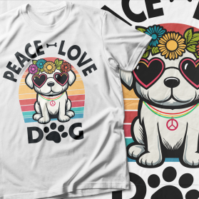 Peace Love Dog T Shirt entry by Arvin Dwitama
