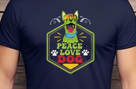 Peace Love Dog T Shirt entry by Asgar Babu