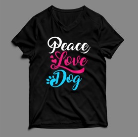 Peace Love Dog T Shirt entry by Komal