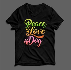 Peace Love Dog T Shirt entry by Komal