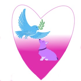 Peace Love Dog T Shirt entry by efeldenzer